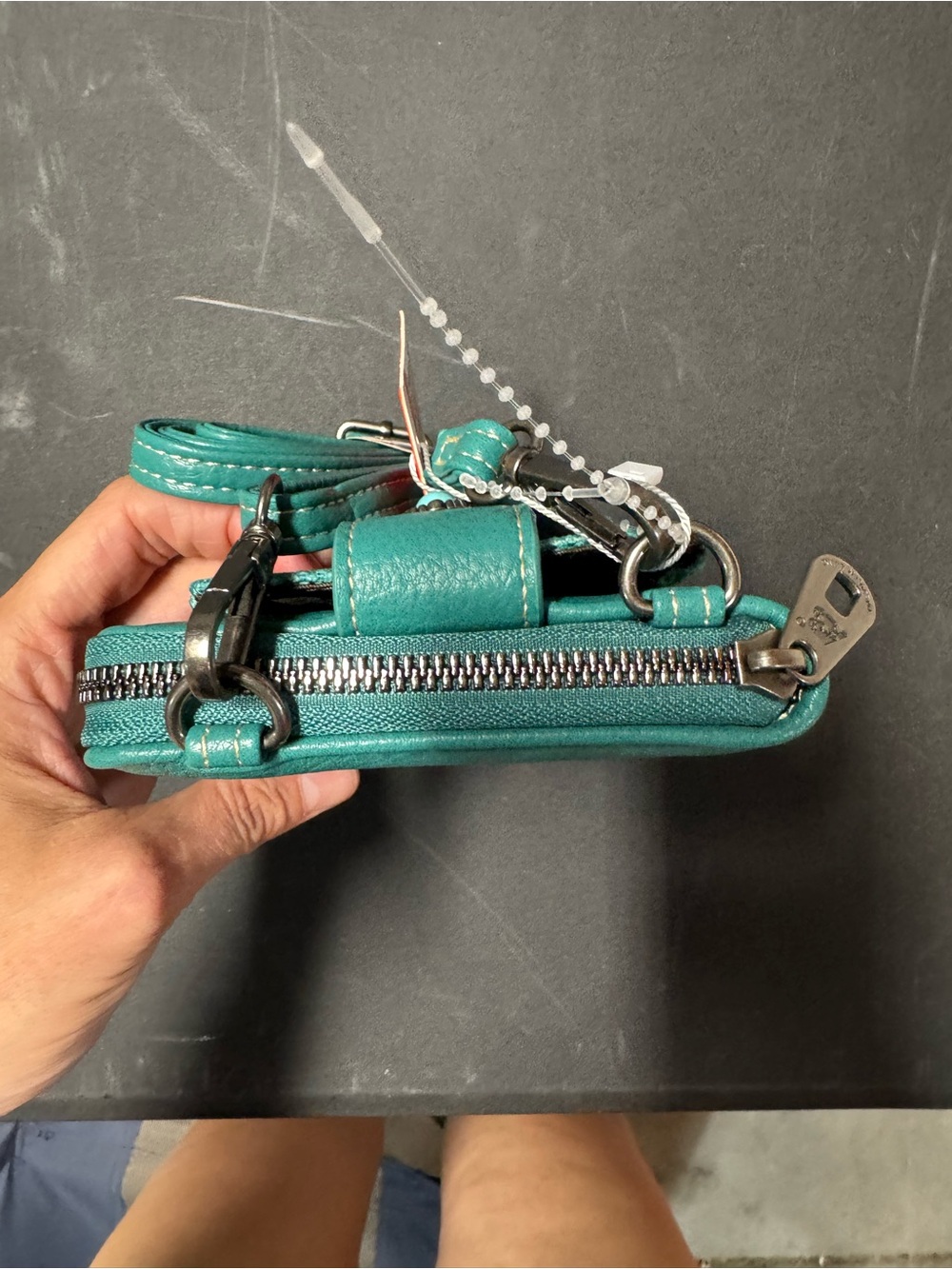 Stanley Teal Aztec Crossbody Wallet with Turquoise Strap - Picture 4 of 7